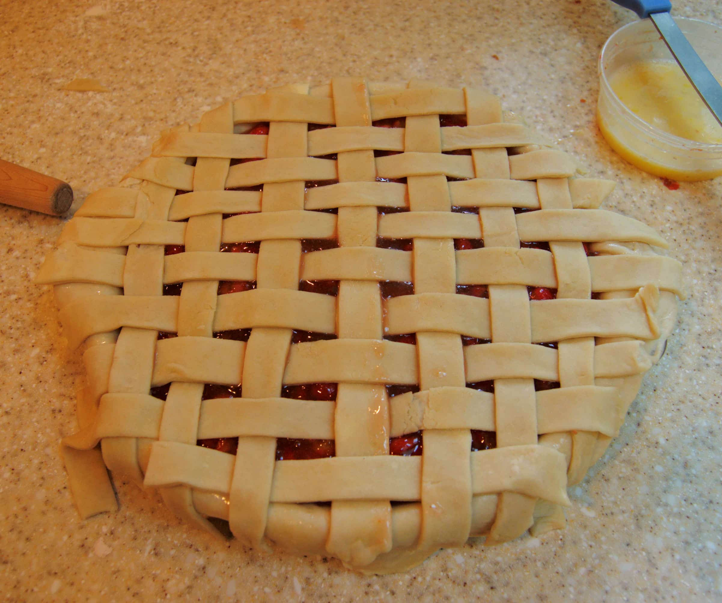 Sour Cherry Pie with a Lattice Crust Baking Sense