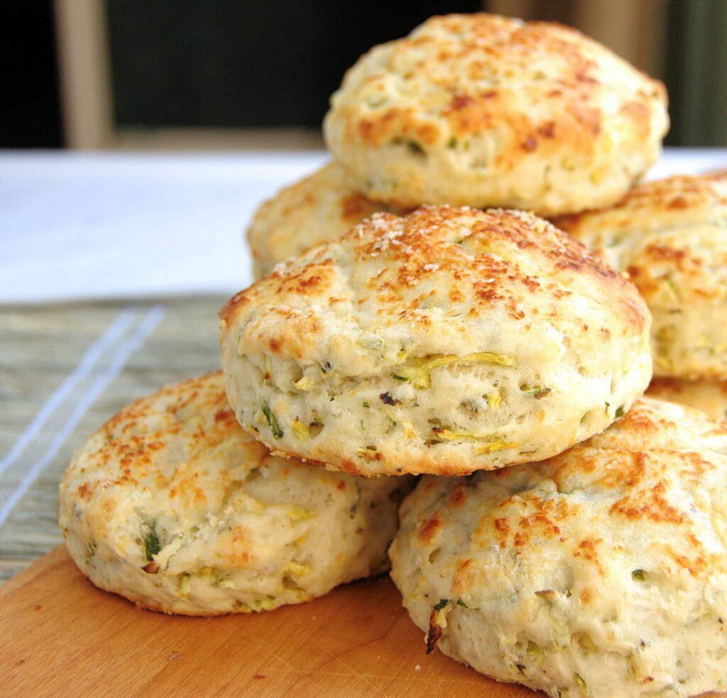Zucchini Biscuits with Basil and Parmesan Baking Sense