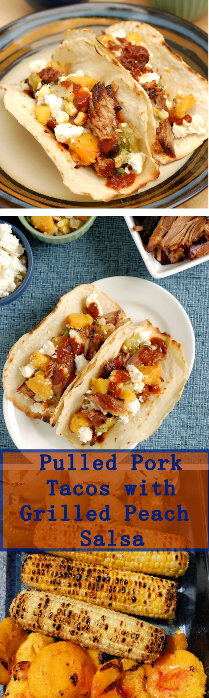 Pulled Pork Tacos with Grilled Peach Salsa is a perfect summer #SundaySupper. Easy to make and so delicious.