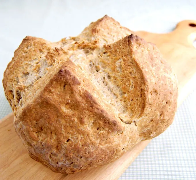 Irish Brown Bread on a cutting board