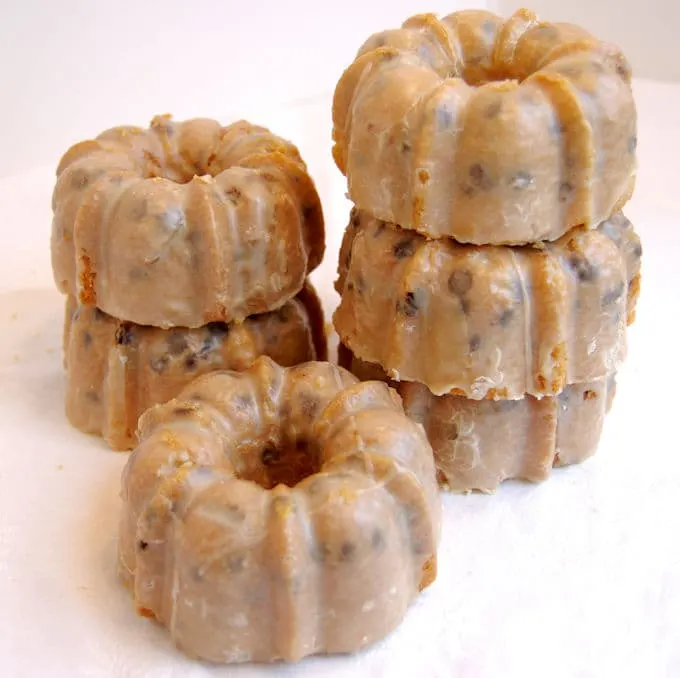 Baileys Irish Cream bundt cakes with chocolate chips