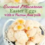 easter macaroon pinterest image with text overlay