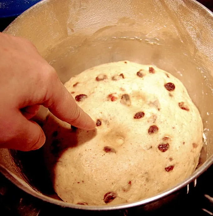 hot cross buns dough after proofing