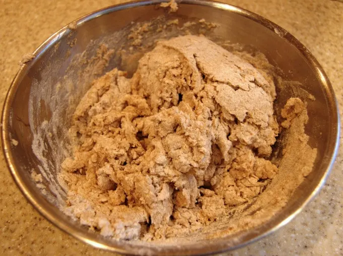 Irish Brown bread dough in a bowl