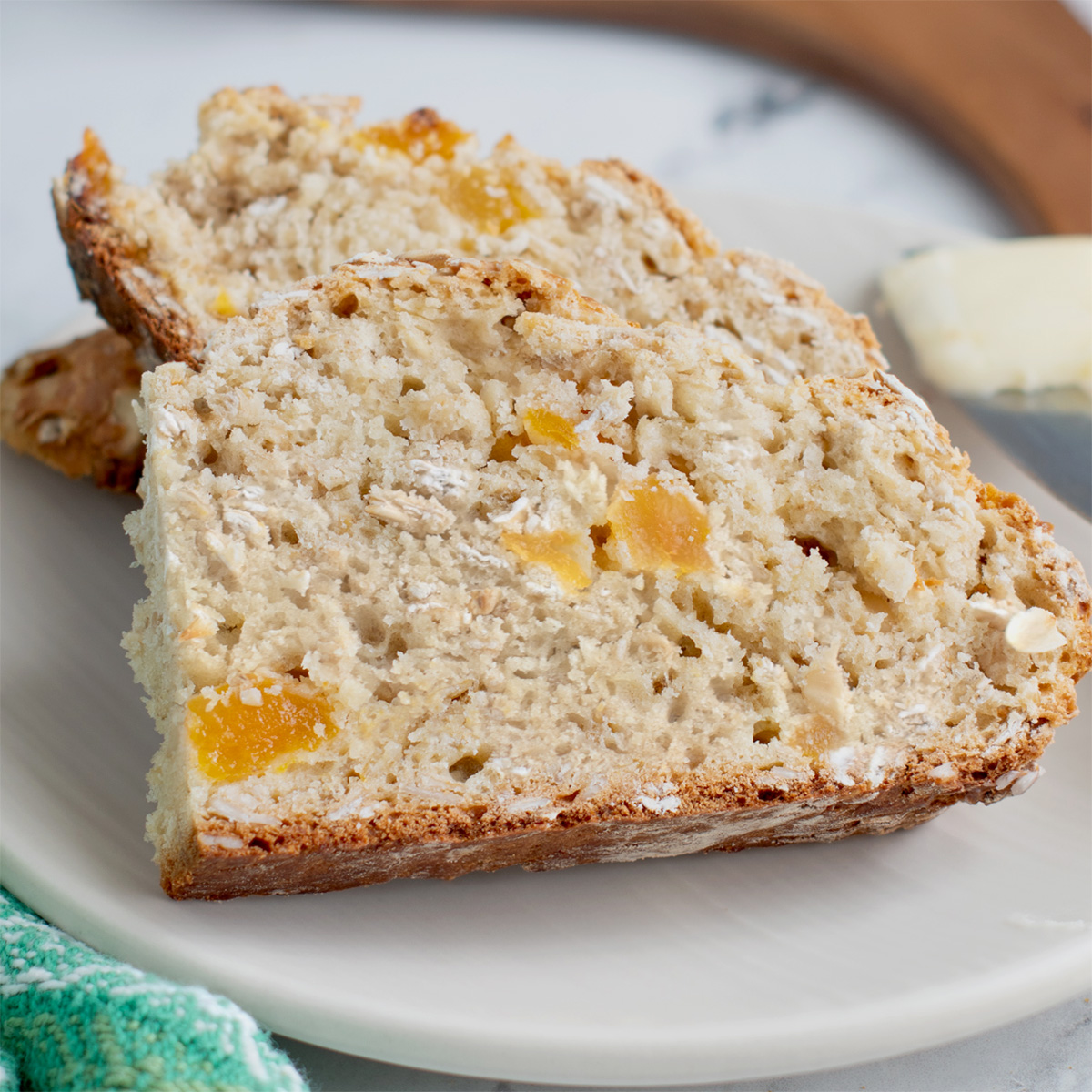Oatmeal Soda Bread with Apricots