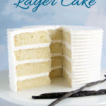a pinterest image for assembling a layer cake with text overlay