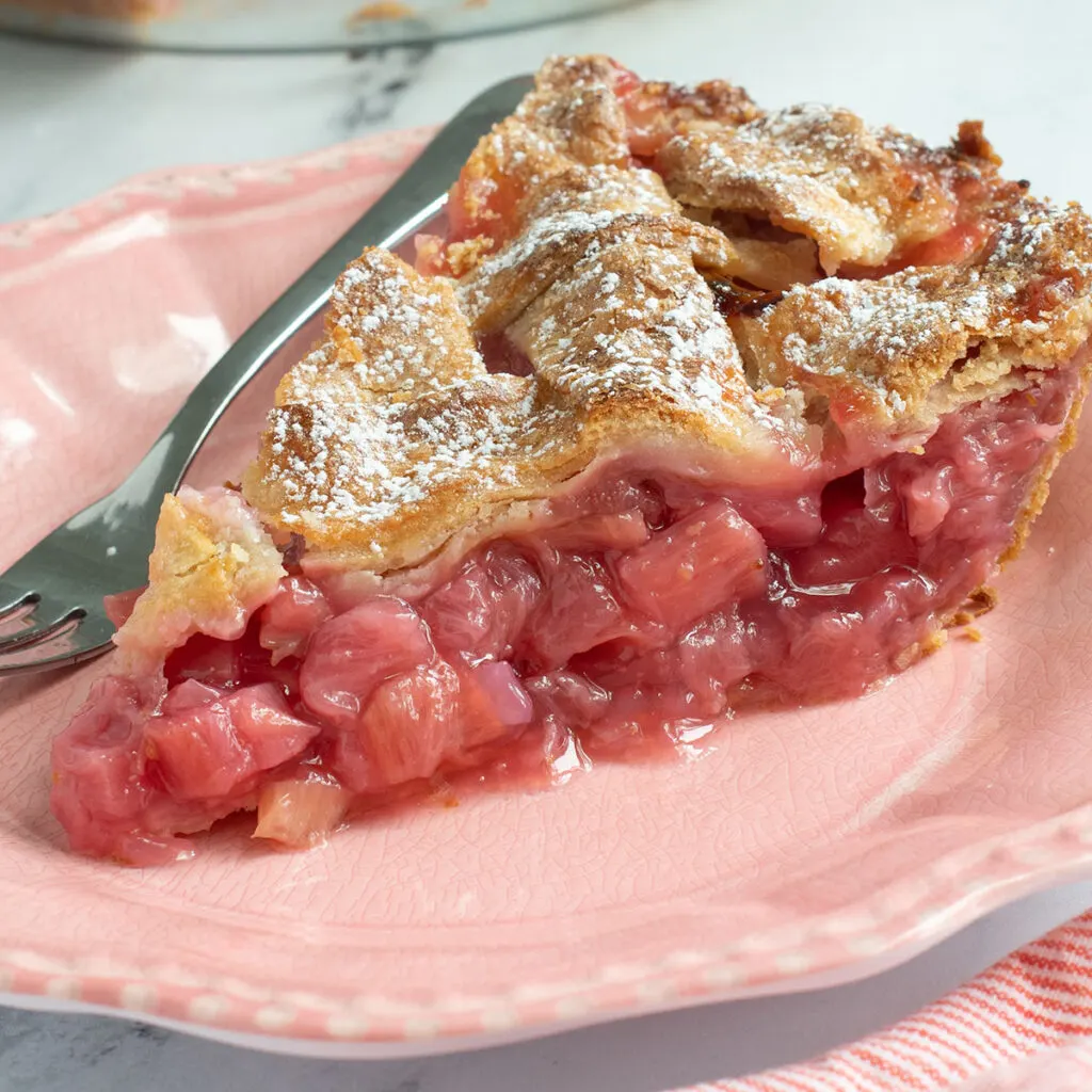 beauty shot rhubarb pie