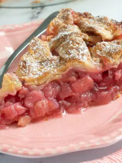 beauty shot rhubarb pie