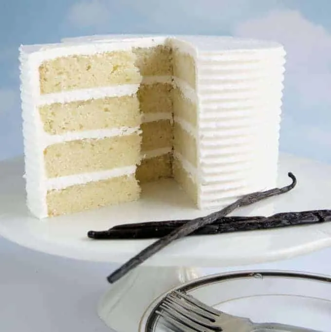 A 4 layer vanilla layer cake