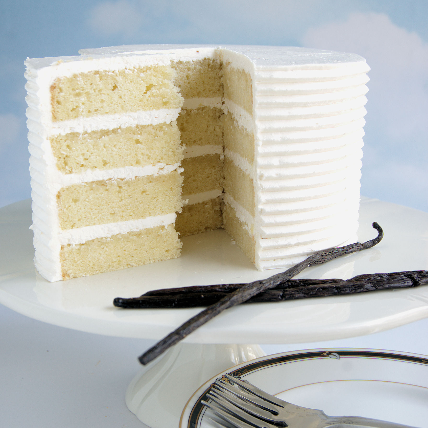sliced cake front