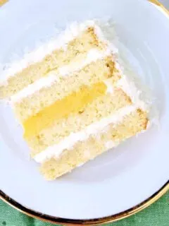 a slice of coconut cake