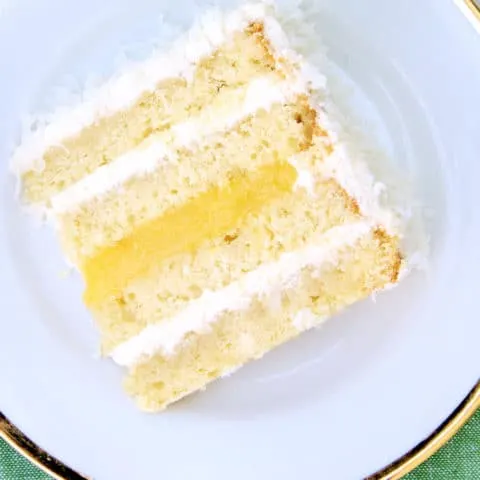 a slice of coconut cake
