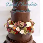 a pinterest image for chocolate ganache with text overlay