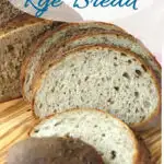 a pinterest image for overnight rye bread