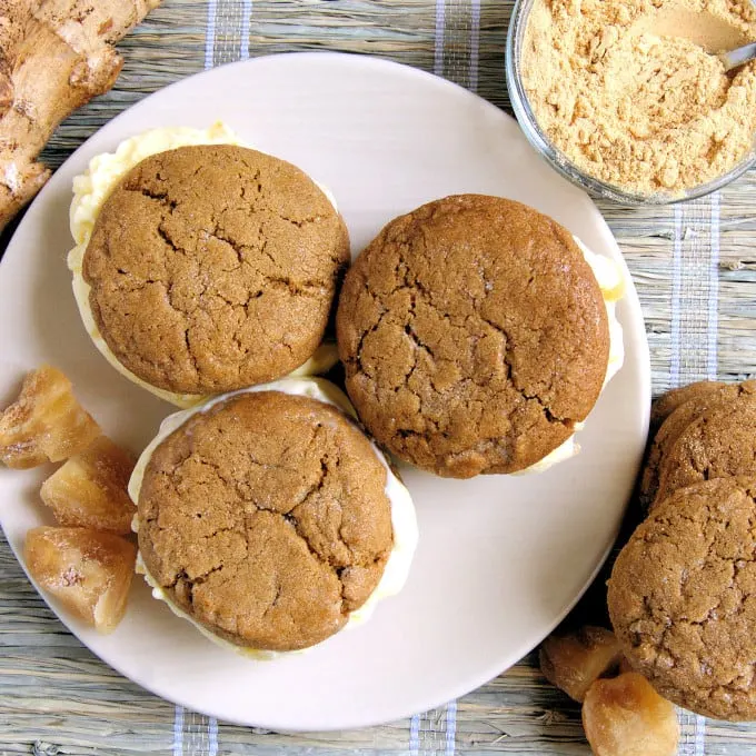 Triple Ginger Ice Cream Sandwiches