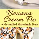 a pinterest image for banana cream pie with text overlay