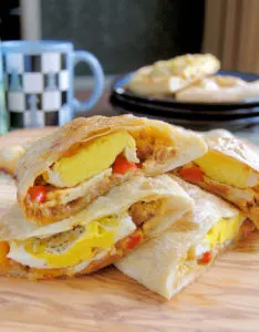 Breakfast Calzones with Chorizo and Fried Eggs