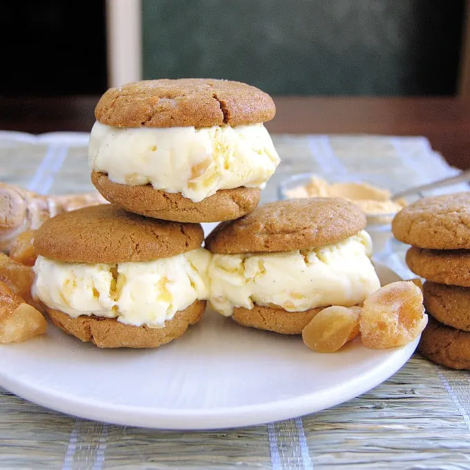 Triple Ginger Ice Cream Sandwiches