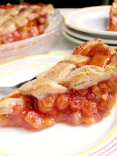 A slice of sour Cherry Pie.