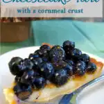 pinterest image for blueberry cheesecake tart