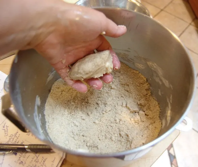 a bowl of crumb topping