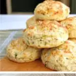 a pinterest image for zucchini biscuits with text overlay