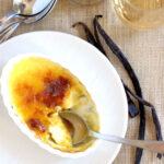a pinterest image for creme brulee with text overlay.