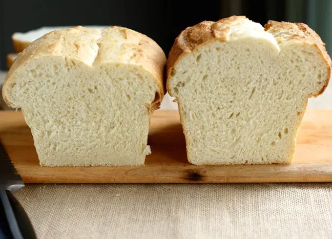 two loaves of white sandwich bread