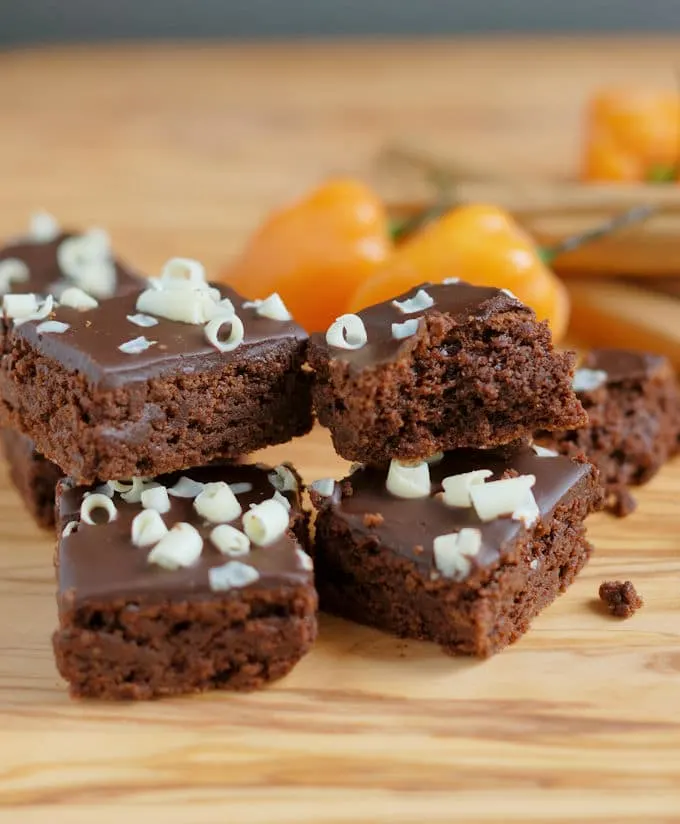 a stack of habanero brownies