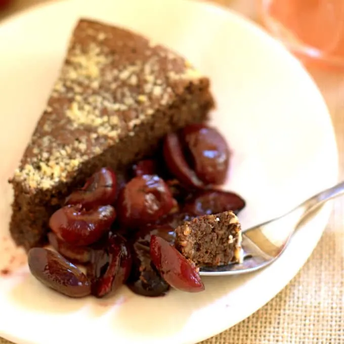 Warm Chocolate Almond Cake Paired with Cabernet Ice Wine