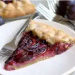 a pinterest image for plum galette