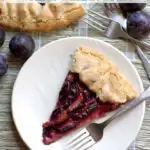 a pinterest image for plum galette
