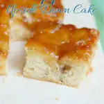 a pinterest image for apple upside down cake with text overlay.