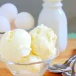 a bowl of buttermilk ice cream