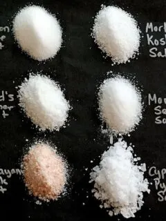 The size and shape of salt crystals varies quite a bit