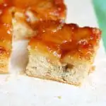 a slice of Apple Rum Upside Down Cake