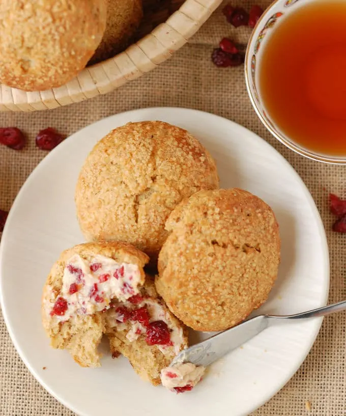 gingerbread scones with cranberry maple butter