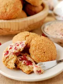 gingerbread scones with cranberry maple butter