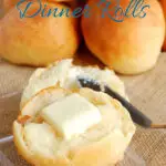 a pinterest image for dinner rolls with text overlay.