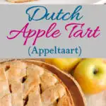 a pinterest image of Dutch Apple Tart with text overlay