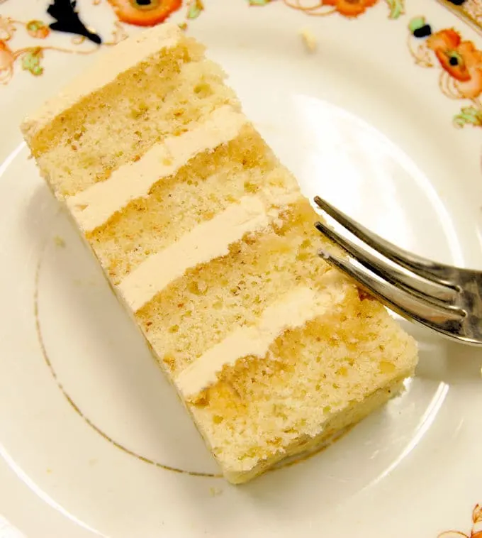 a slice of cake on a plate