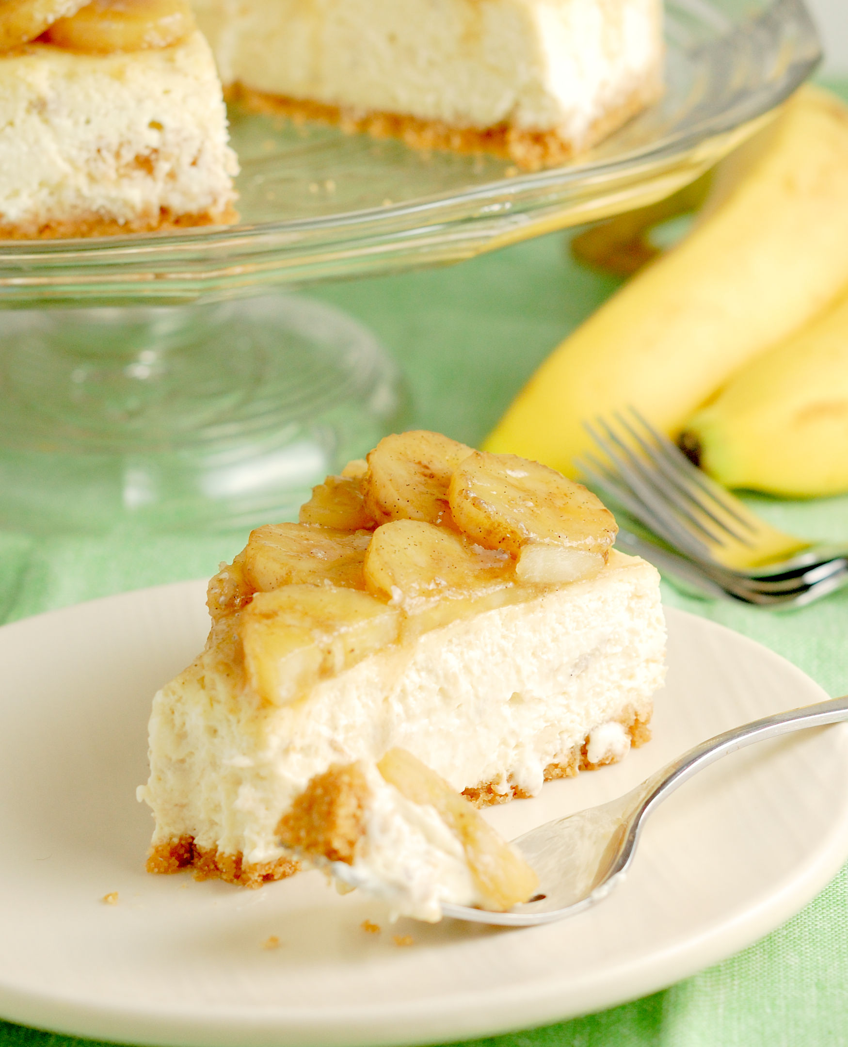 Banana Cheesecake with Rum-Roasted Bananas - Baking Sense