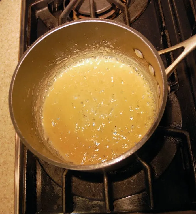 flour and butter roux in a pot
