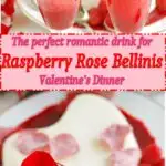 a pinterest image for valentines bellinis with text overlay