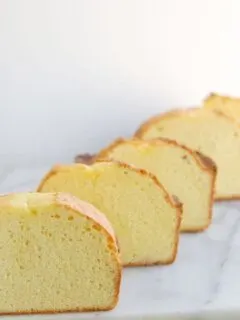 Pound cake made with butter shortening and oil
