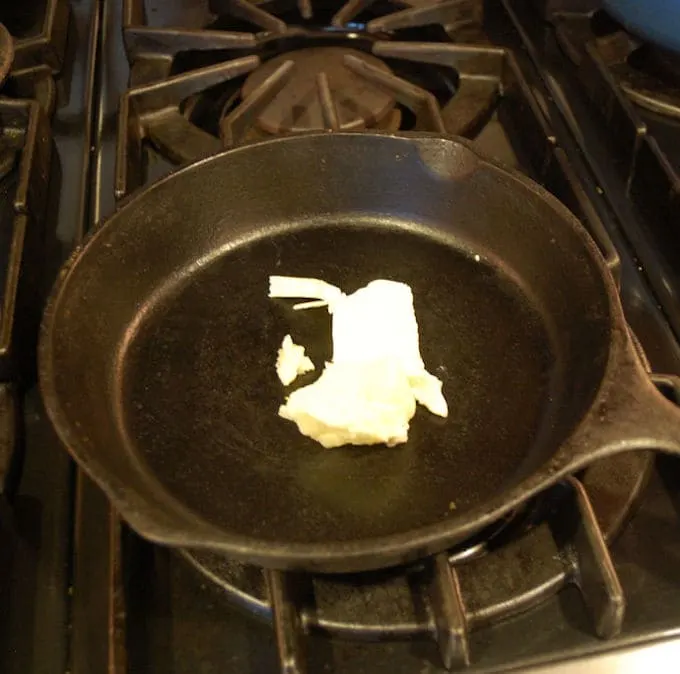 s cast iron skillet with butter