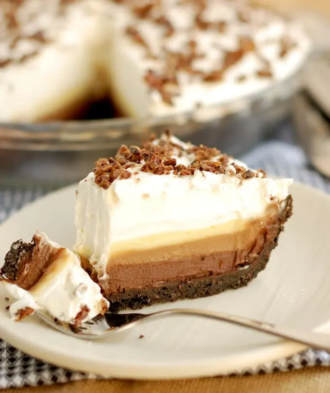 Triple Chocolate Cream Pie with Candied Cocoa Nibs