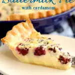 an image of blackberry buttermilk pie for pinterest with text overlay