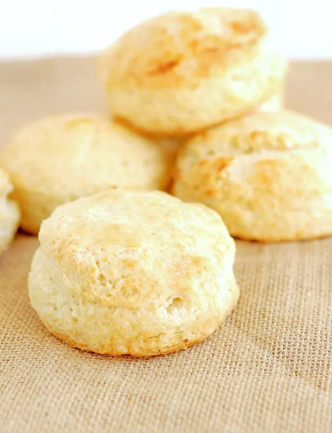 buttermilk biscuits on a cloth