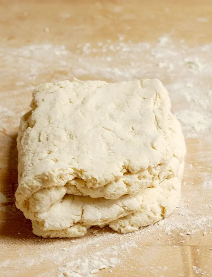 folded buttermilk biscuit dough